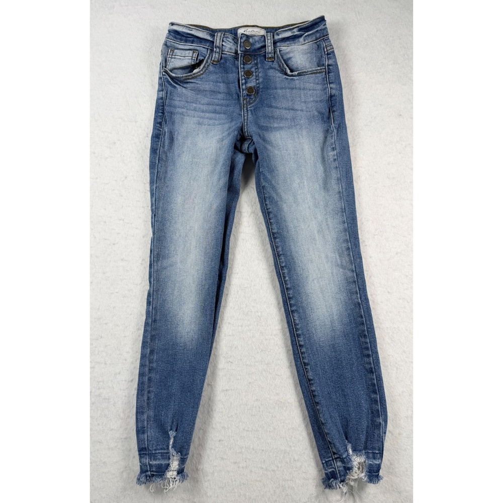 KanCan Signature Girls Mid Rise Slim Fit Ankle Skinny Jeans Blue Size 10